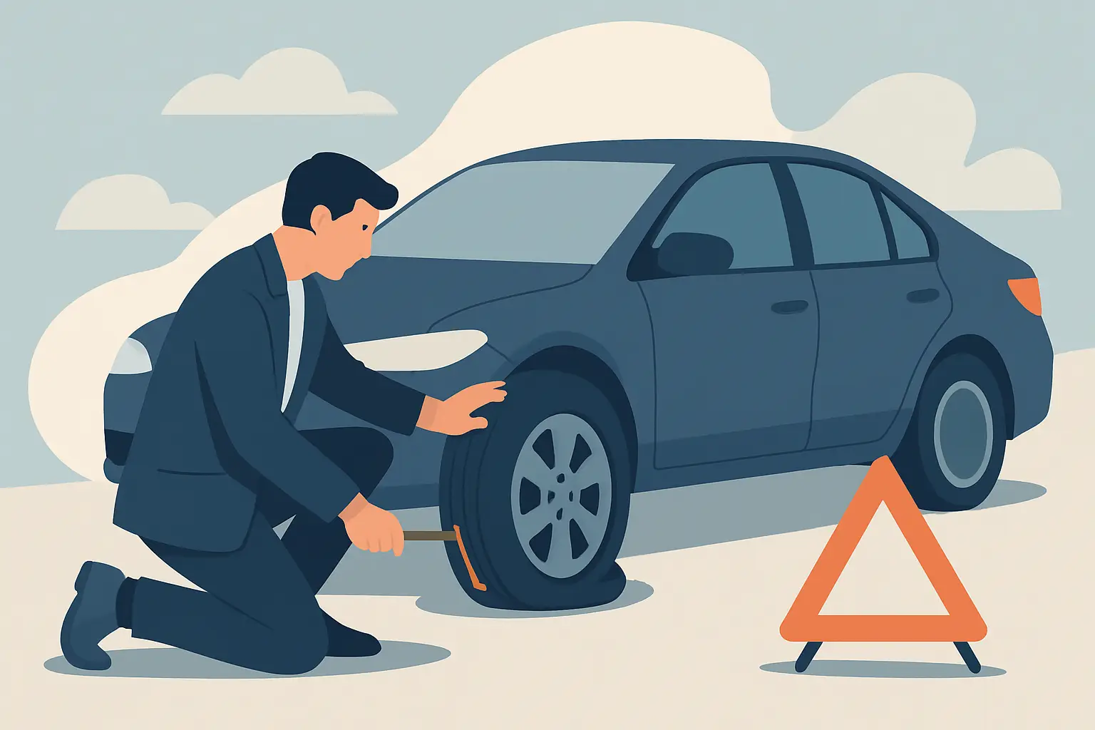 Punktering utan domkraft - akut lösning som funkar